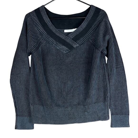 Rag & Bone Womens Sweater Gray Dawn Ribbed Off Shoulder Pullover Medium - Picture 1 of 12